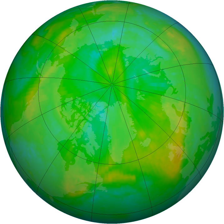 Arctic ozone map for 14 July 2001